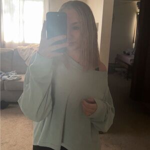 Gilly Hicks Olive Waffle Knit Top